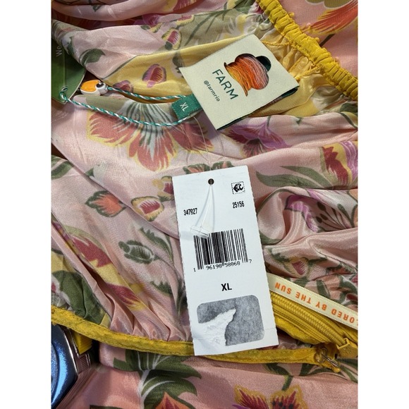 Farm Rio Beauty Dress Scarf Bohemian Maxi Halter Dress Size XL Multicolor - Picture 5 of 8